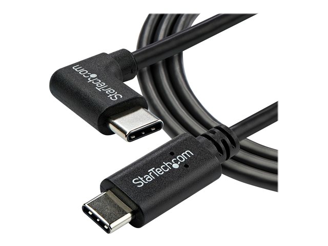 StarTech.com Right Angle USB-C Cable - 1m / 3 ft - Reversible - M/M - USB Type C Cable - USB-C Charge Cable - USB C to USB C Cable (USB2CC1MR) - USB cable - 24 pin USB-C (M) straight to 24 pin USB-C (M) right-angled - USB 2.0 - 1 m - black - for P/N: DKT30CHD