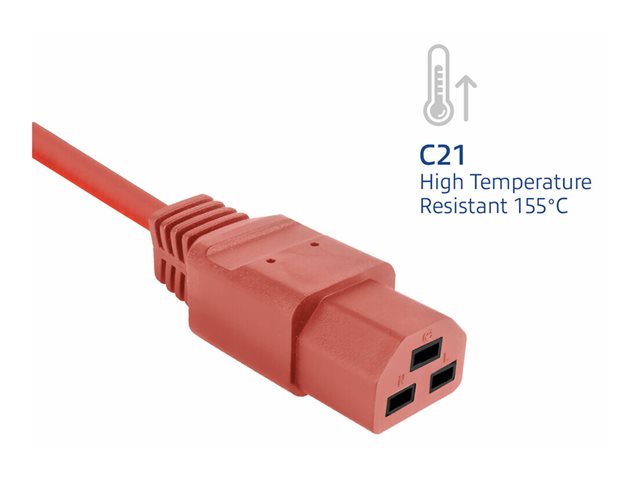 POWERCORD C14 - C21 RD 2.00M. 1 stk