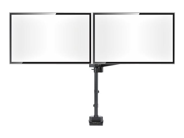 StarTech.com Desk Mount Dual Monitor Arm, Full Motion Monitor Mount for 2x VESA Displays up to 32\" (up to 17lb/8kg), Ergonomic Vertical Stackable Arms, Articulating, Height Adjustable - Pole Mount, C-Clamp/Grommet (ARMDUALPIVOT) - Mounting kit (2 mon