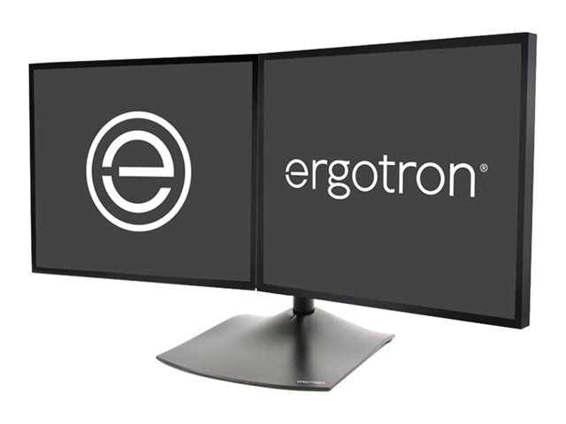 Ergotron DS100 - Stand - horizontal - for 2 LCD displays - aluminium, steel - black - screen size: up to 24\" - desktop