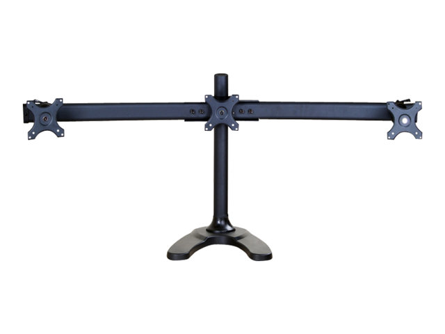 Neomounts FPMA-D700DD3 - Stand - for 3 LCD displays - black - screen size: 10\"-27\" - desktop stand, grommet, desk-mountable