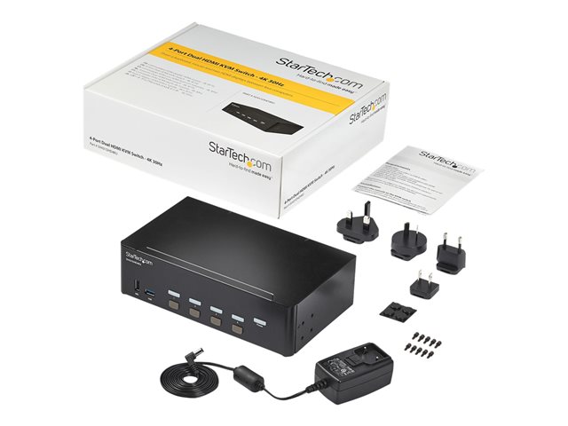 StarTech.com StarTech.com 4-Port Dual Monitor HDMI KVM Switch with Audio & USB 3.0 hub - 4K 30Hz - 4 PC Mac Computer KVM Switch Box for HDMI Display (SV431DHD4KU) - KVM / audio / USB switch - 4 x KVM / audio / USB - rack-mountable