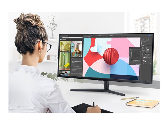 Samsung ViewFinity S5 S34C500GAU - S50GC Series - LED monitor - 34\" - 3440 x 1440 UWQHD @ 100 Hz - VA - 300 cd/m² - 3000:1 - HDR10 - 5 ms - 2xHDMI, DisplayPort - black