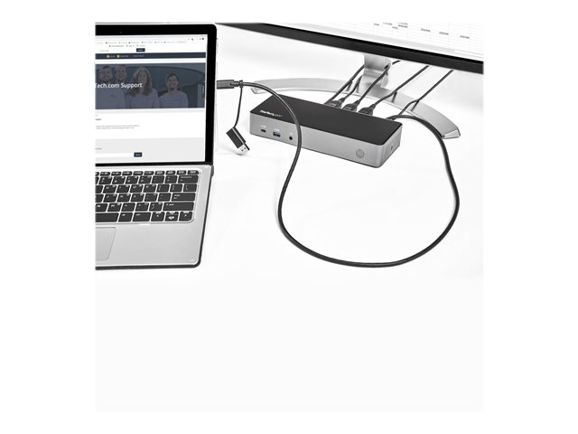 StarTech.com USB-C & USB-A Dock, Hybrid Universal Triple Monitor Laptop Docking Station w/ DisplayPort & HDMI 4K 60Hz, 85W Power Delivery, 6x USB Hub, Ethernet, Audio, USB 3.1 Gen 2 10Gbps - Multi-Monitor Dock (DK31C3HDPDUE) - Docking station - USB-C - 3 x HDMI, 3 x DP - 1GbE - 85 Watt