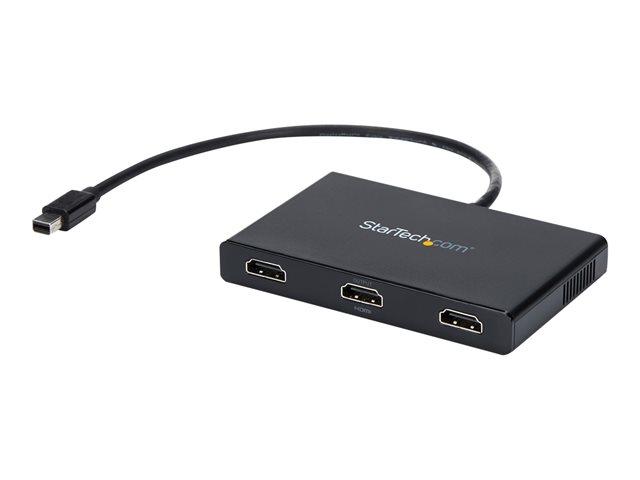 StarTech.com 3 Port Mini DisplayPort MST Hub - 4K 30Hz - Mini DP to HDMI Video Splitter for Multiple Monitors - mDP to HDMI (MSTMDP123HD) - Video/audio splitter - 3 x HDMI - desktop - AC 100/240 V