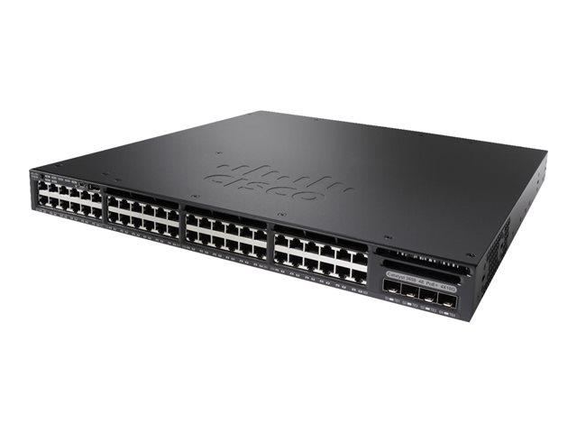 Cisco Catalyst 3650-48FQ-S - Switch - L3 - Managed - 48 x 10/100/1000 (PoE+) + 4 x 10 Gigabit SFP+ - desktop, rack-mountable - PoE+ (775 W) - refurbished