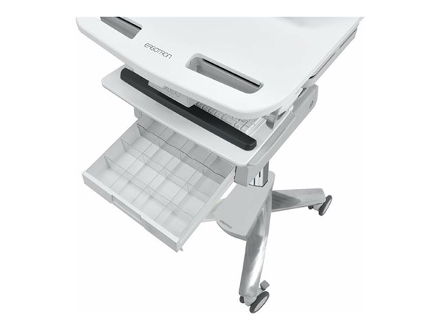Ergotron StyleView - Cart - open architecture - for notebook / PC equipment - medical - plastic, aluminium, zinc-plated steel - grey, white, polished aluminium - screen size: 17.3\" wide