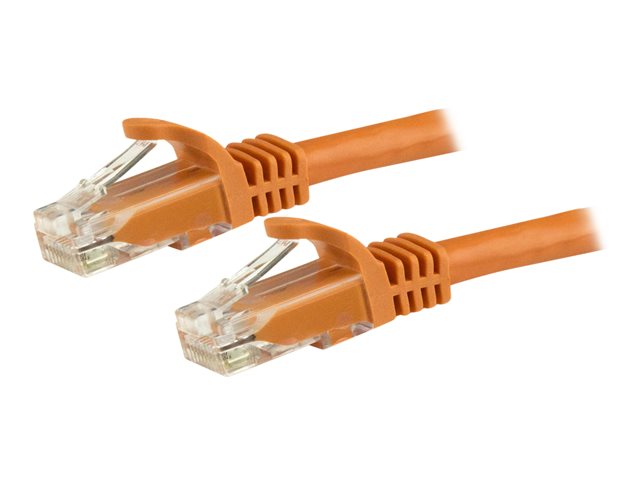 StarTech.com 1m CAT6 Ethernet Cable, 10 Gigabit Snagless RJ45 650MHz 100W PoE Patch Cord, CAT 6 10GbE UTP Network Cable w/Strain Relief, Orange, Fluke Tested/Wiring is UL Certified/TIA - Category 6 - 24AWG (N6PATC1MOR) - Patch cable - RJ-45 (M) to RJ-45 (M) - 1 m - UTP - CAT 6 - snagless - orange