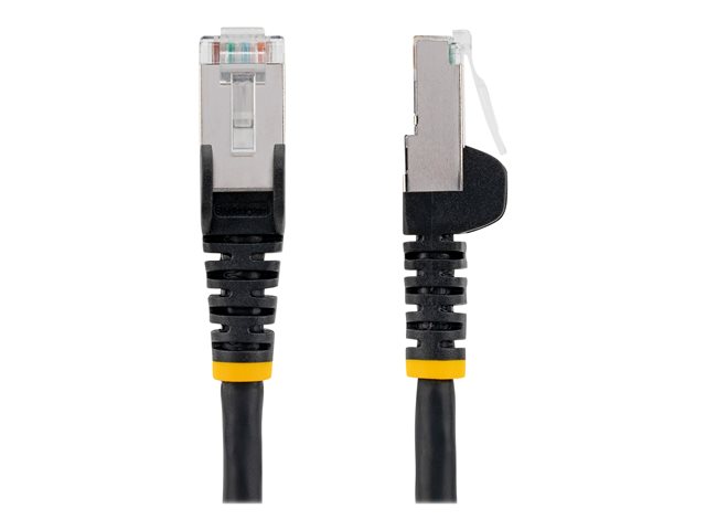 StarTech.com 7.5m CAT6a Ethernet Cable - Black - Low Smoke Zero Halogen (LSZH) - 10GbE 500MHz 100W PoE++ Snagless RJ-45 w/Strain Reliefs S/FTP Network Patch Cord - Patch cable - RJ-45 (M) to RJ-45 (M) - 7.5 m - S/FTP - CAT 6a - IEEE 802.3bt - snagless, stranded, molded, halogen-free - black