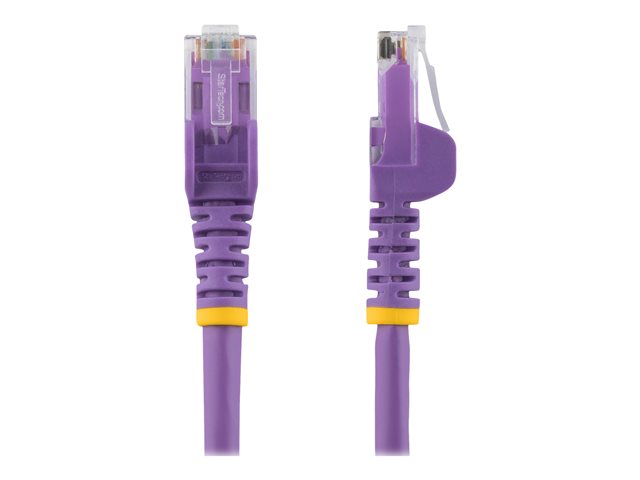StarTech.com 1m CAT6 Ethernet Cable, 10 Gigabit Snagless RJ45 650MHz 100W PoE Patch Cord, CAT 6 10GbE UTP Network Cable w/Strain Relief, Purple, Fluke Tested/Wiring is UL Certified/TIA - Category 6 - 24AWG (N6PATC1MPL) - Network cable - RJ-45 (M) to RJ-45 (M) - 1 m - UTP - CAT 6 - snagless, stranded - purple