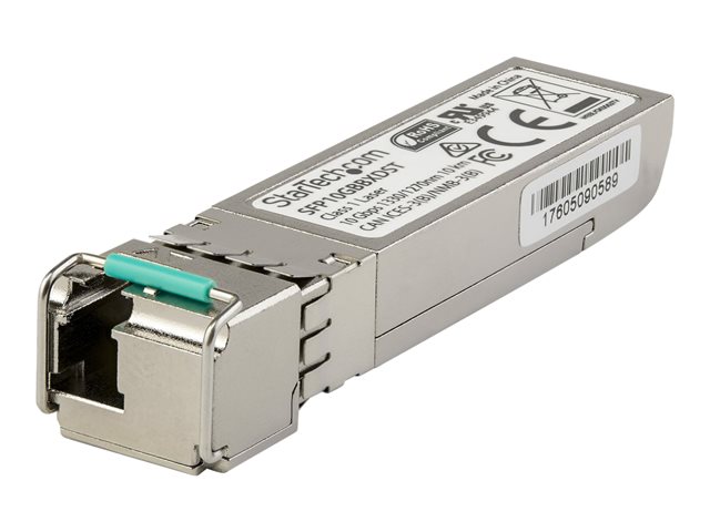 StarTech.com Dell EMC SFP-10G-BX10-U Compatible SFP+ Module, 10GBASE-BX-U, 10 Gigabit Ethernet Bi-Directional (BiDi) Fiber Single Strand SFP+, LC 10km, Mini GBIC Transceiver SFP+ Module - Lifetime Warranty (SFP10GBX10US) - SFP+ transceiver module (equivalent to: Dell EMC SFP-10G-BX10-U) - 10 GigE - 10GBase-BX10-U - LC single-mode - up to 10 km - 1270 nm / 1330 nm