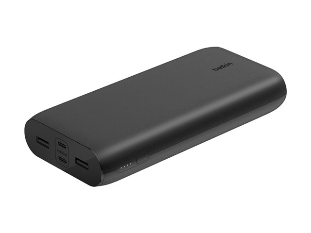Belkin BoostCharge - Power bank - 26000 mAh - 32 Watt - PD, Fast Charge - 4 output connectors (24 pin USB-C, USB) - on cable: USB-C