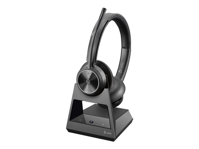 Poly Savi 7320 UC Stereo Microsoft Teams Certified DECT 1880-1900 MHz Headset EMEA - INTL English - Euro plug - Replaces Poly SKU 2-220998-205