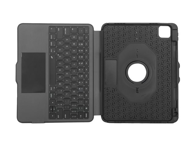 Targus Versavu - Keyboard and folio case - with trackpad - backlit - wireless - Bluetooth 5.0 - QWERTY - black