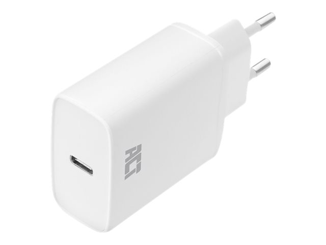 ACT - Netspanningsadapter - 20 Watt - 3 A - PD 3.0 (24 pin USB-C) - wit