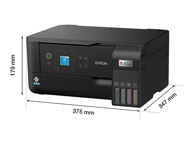Epson EcoTank ET-2830 - Multifunction printer - colour - ink-jet - ITS - A4 (media) - up to 15 ppm (printing) - 100 sheets - USB, Wi-Fi - black