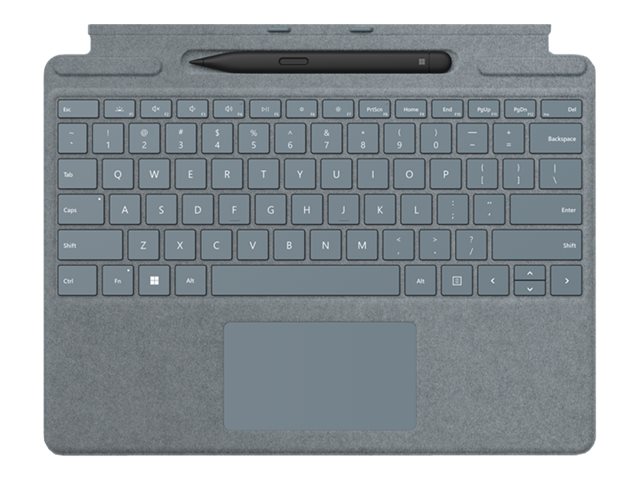 Microsoft Surface Pro Signature Keyboard - Keyboard - with touchpad, accelerometer, Surface Slim Pen 2 storage and charging tray - Belgium - ice blue - commercial - with Slim Pen 2 - for Surface Pro 8, Pro X