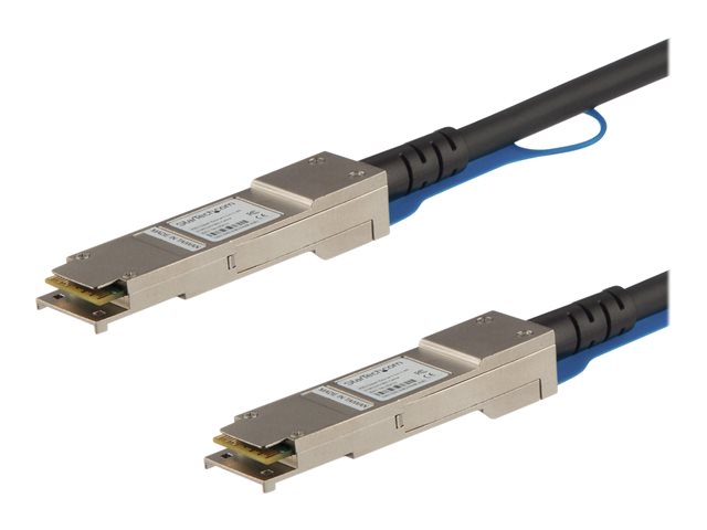 StarTech.com Cisco QSFP-H40G-CU1M Compatible 1m 40G QSFP+ to QSFP+ DAC Twinax, 40GbE QSFP+ Copper DAC 40 Gbps/40GE Low Power Passive QSFP+ Transceiver Module DAC, Cisco Firepower C9200 - Lifetime Warranty (QSFPH40GCU1M) - 40GBase direct attach cable - QSFP+ latched to QSFP+ latched - 1 m - twinaxial - SFF-8436 - passive - black