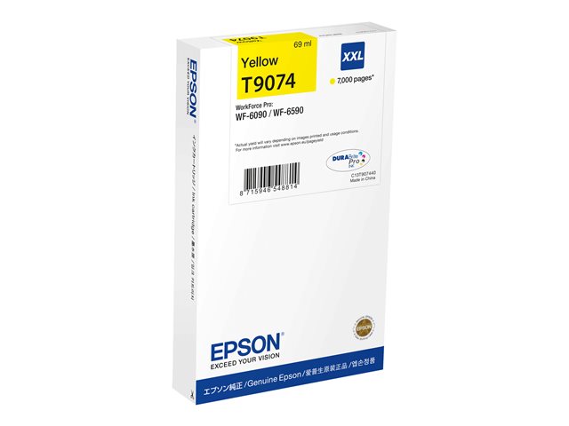 Epson T9074 - 69 ml - XXL size - yellow - original - ink cartridge - for WorkForce Pro WF-6090, WF-6590