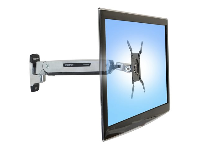 Ergotron Interactive Arm LD - Mounting kit (articulating arm, VESA adapter, wall mount bracket) - Constant Force Technology - for LCD display - aluminium - black trim, polished aluminium - screen size: up to 42\"