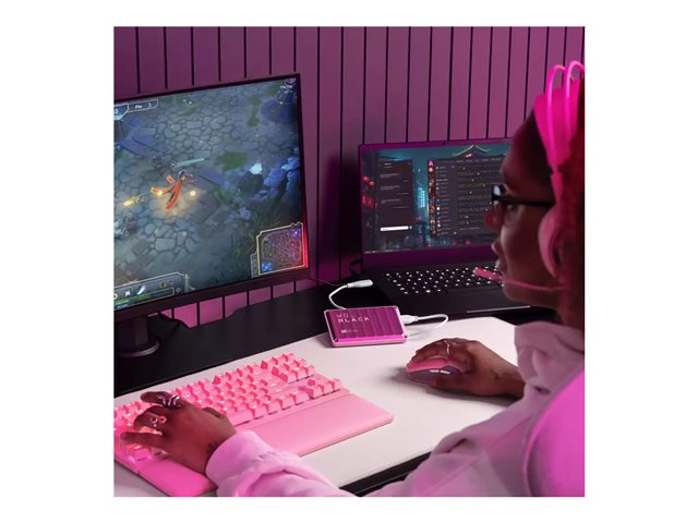 WD_BLACK P10 Game Drive WDBA2W0020BPK - Hard drive - 2 TB - external (portable) - 2.5\" - USB 3.2 Gen 1 - pink