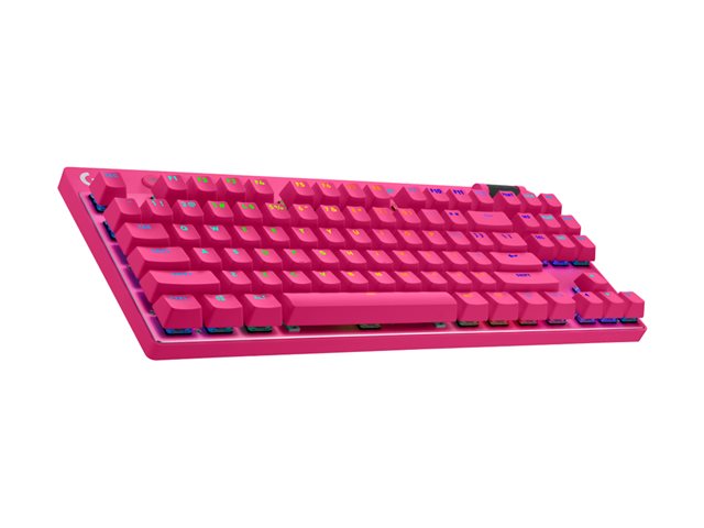Logitech G PRO X TKL - Keyboard - backlit - wireless - 2.4 GHz, Bluetooth - QWERTY - US International - key switch: Tactile - pink
