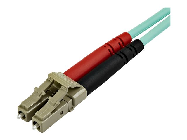 StarTech.com 7m OM3 LC to LC Multimode Duplex Fiber Optic Patch Cable - Aqua - 50/125 - LSZH Fiber Optic Cable - 10Gb (A50FBLCLC7) - Patch cable - LC multi-mode (M) to LC multi-mode (M) - 7 m - fibre optic - duplex - 50 / 125 micron - OM3 - halogen-free - aqua