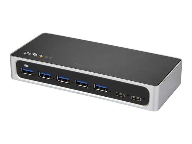 StarTech.com 7 Port USB C Hub with Fast Charge Port, USB-C to 5x USB-A 2x USB-C USB 3.0 (USB 3.1/3.2 Gen 1 SuperSpeed 5Gbps), Self Powered Type-C Hub w/ Power Adapter, Desktop/Laptop Hub - Windows/macOS/Linux (HB30C5A2CSC) - Hub - 5 x SuperSpeed USB 3.0 + 2 x USB-C - desktop