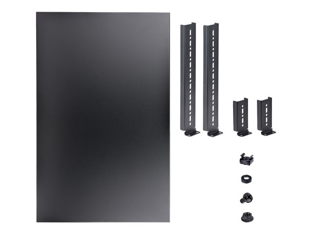 StarTech.com 1U Adjustable Server Rack Mount Shelf - 175lbs - 19.5 to 38in Deep Universal Tray for 19\" AV, Data & Network Equipment Rack (ADJSHELFHD) - Rack shelf - black - 1U - 19\" - for P/N: RK1233BKM, RK2433BKM, RK2537BKM, RK3236BKF, RK4236BKB, RK