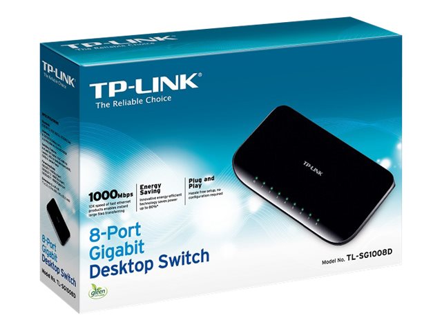 TP-LINK TL-SG1008D 8-Port Gigabit Desktop Switch - Switch - 8 x 10/100/1000 - desktop