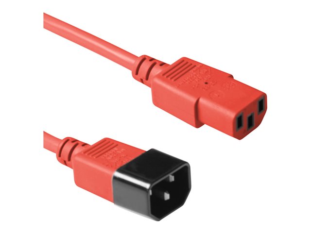 ACT - Stroomverlengkabel - power IEC 60320 C13 naar IEC 60320 C14 - 230 Volt wisselstroom V - 10 A - 1.2 m - rood, pantone 1797C