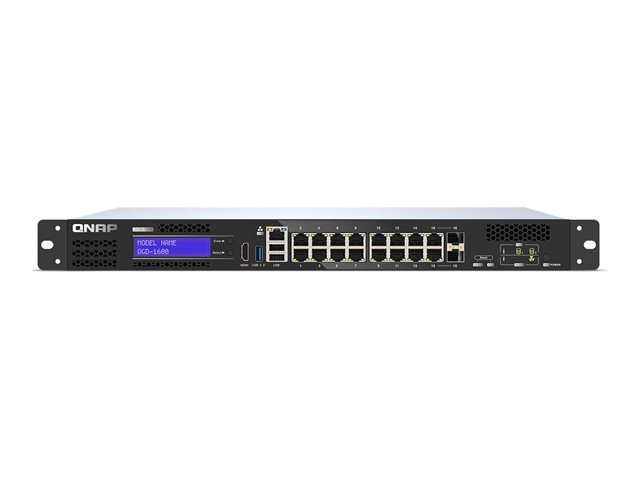 QNAP QGD-1600 - Switch - smart - 4 x 10/100/1000 (PoE++) + 10 x 10/100/1000 (PoE+) + 2 x combo Gigabit SFP (PoE+) - rack-mountable - AC
