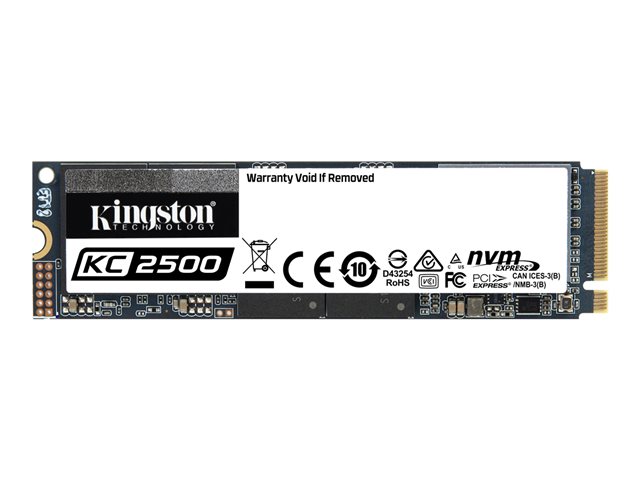 Kingston KC2500 - SSD - encrypted - 500 GB - internal - M.2 2280 - PCIe 3.0 x4 (NVMe) - 256-bit AES-XTS - Self-Encrypting Drive (SED), TCG Opal Encryption 2.0