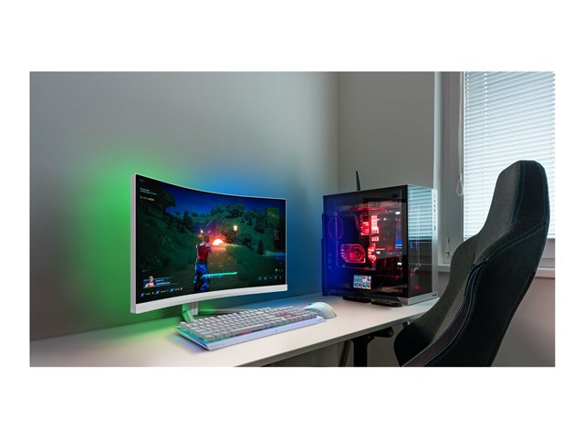 Philips Evnia 5000 34M2C5501A - LED monitor - gaming - curved - 34\" - 3440 x 1400 WQHD @ 180 Hz - Fast VA - 300 cd/m² - 4000:1 - DisplayHDR 400 - 0.5 ms - 2xHDMI, DisplayPort - speakers - white