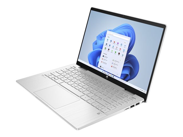 HP Pavilion x360 Laptop 14-ek0008nb - Flip design - Intel Core i5 1235U - Win 11 Home - Iris Xe Graphics - 8 GB RAM - 512 GB SSD NVMe - 14\" IPS touchscreen 1920 x 1080 (Full HD) - Wi-Fi 6E - natural silver (cover and base), natural silver aluminium k