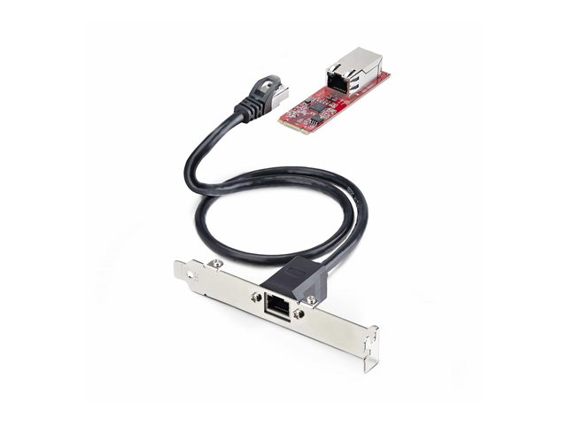 StarTech.com 1-Port 2.5GbE M.2 Network Card, Multi-Gigabit Speeds (2.5G/1G/100M/10M) - NBASE-T (802.3bz), PCIe Ethernet M.2 2280, B/M Key - NIC for SFFs/Desktop PCs, Includes 2ft Cat6 adapter, Full/Low Brackets (MR12GI-NETWORK-CARD) - Network adapter