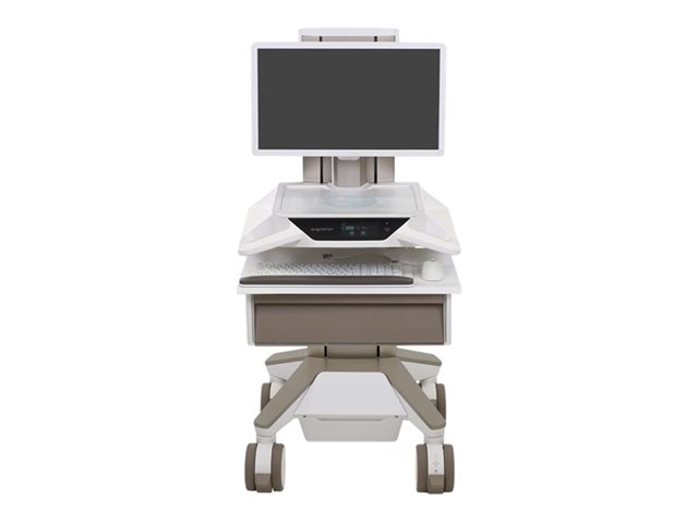 Ergotron CareFit Pro - Cart - Electric Lift - for LCD display / PC equipment - medical - white, warm grey - screen size: up to 27\" - 320 Wh - lithium iron phosphate - TAA Compliant