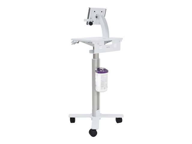Ergotron StyleView Tablet Cart, SV10 - Cart - for tablet / keyboard - medical - metal - white, aluminium - screen size: up to 12\" - TAA Compliant