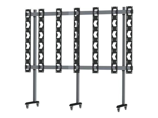 B-TECH System X BT93UNIUPS-M-6X6 - Cart - open frame - for 6x6 dvLED video wall - black with black column