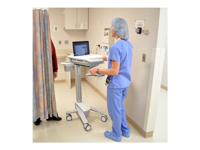 Ergotron StyleView SV41 - Cart - Constant Force Technology - for notebook / PC equipment - lockable - medical - aluminium, zinc-plated steel, high-grade plastic - grey, white, polished aluminium - screen size: up to 17.3\"