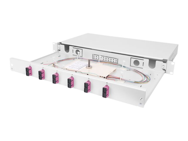Fiber Optic Splice Box SC OM4 1U 6xSC-DX