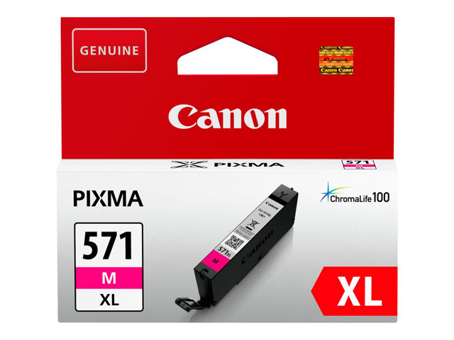 Canon CLI-571M XL - 11 ml - High Yield - magenta - original - ink tank - for PIXMA TS5051, TS5053, TS5055, TS6050, TS6051, TS6052, TS8051, TS8052, TS9050, TS9055