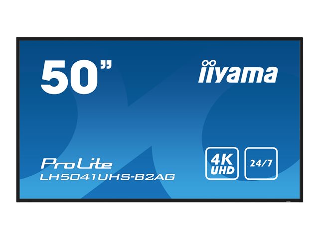iiyama ProLite LH5041UHS-B2AG - 50\" Diagonal Class LED-backlit LCD display - digital signage - with built-in SoC media player - 4K UHD (2160p) 3840 x 2160 - black, glossy