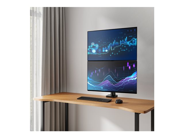 ACT - Mounting kit (monitor arm, pole mount) - for 2 LCD displays - aluminium, plastic, steel - black - screen size: 17\"-49\"