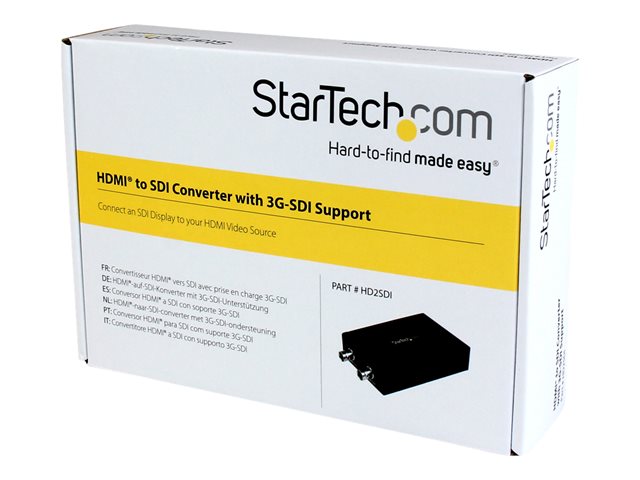 StarTech.com HDMI to SDI Converter - HDMI to 3G SDI Adapter with Dual SDI Output - HDMI to SDI Audio/Video Adapter - 755ft (230m) (HD2SDI) - Video converter - HDMI - 3G-SDI - black