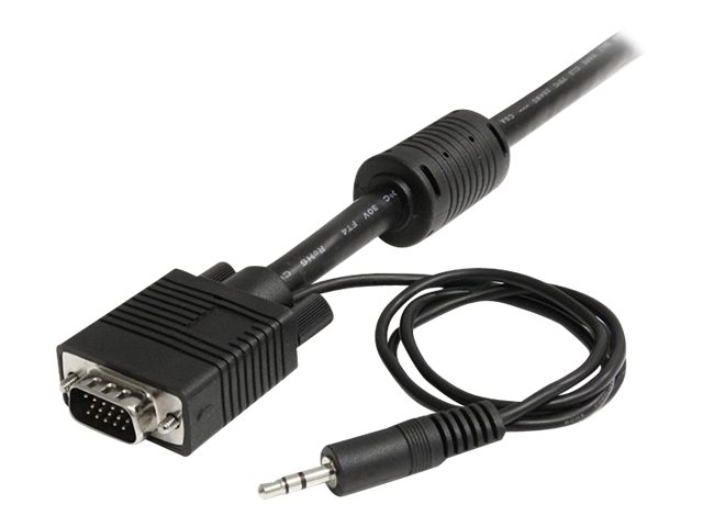 StarTech.com Coax High Resolution Monitor VGA Cable with Audio HD15 - VGA cable - HD-15 (VGA), mini-phone stereo 3.5 mm (M) to HD-15 (VGA), mini-phone stereo 3.5 mm (M) - 10 m - thumbscrews - black