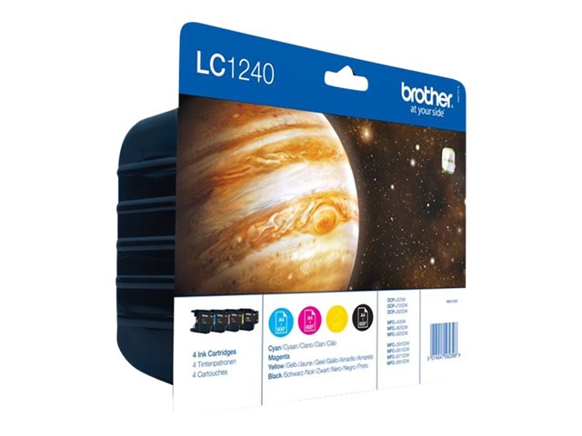 Brother LC1240 Value-Pack - Black, yellow, cyan, magenta - original - blister with accoustic / electromagnetic alarm - ink cartridge - for Brother DCP-J525, J725, J925, MFC-J430, J5910, J625, J6510, J6710, J6910, J825
