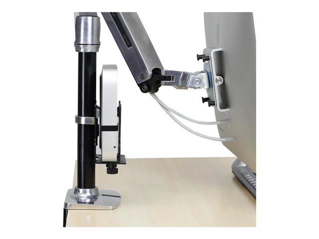 Ergotron - Mini PC mount - under-desk mountable, pole mountable, wall track mountable, VESA bracket mountable - black - for Ergotron NX, LX Dual Side-by-Side Arm