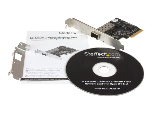 StarTech.com 10Gb SFP+ Network Card - PCIe 10 Gigabit Ethernet Fiber Network Card w/ Open SFP+ - PCIe x4 10Gb NIC SFP+ Card (PEX10000SFP) - Network adapter - PCIe 2.0 x4 low profile - 10 GigE - 10GBase-LR, 10GBase-SR, 10GBase-LRM - for P/N: BNDTB10GI, BNDTB210GSFP, BNDTB310GNDP, BNDTB410GSFP, BNDTB4M2E1, BNDTBUSB3142
