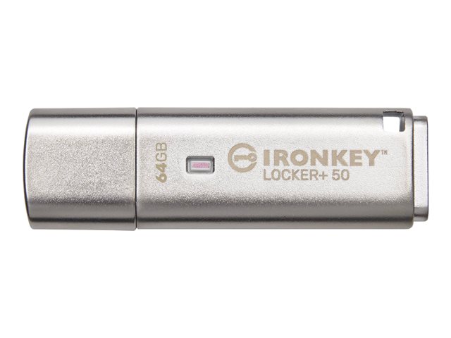 Kingston IronKey Locker+ 50 - USB flash drive - encrypted - 64 GB - USB 3.2 Gen 1
